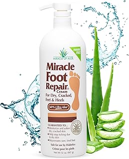 Miracle Foot Repair Cream (32 oz) Repairs Dry Cracked Heels and Feet, 60% Pure