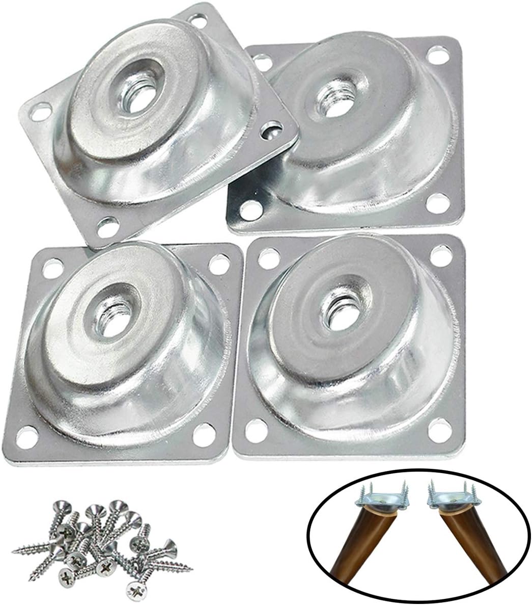 Sopicoz Angled Mounting Plates for Furniture Legs 14 Degree Slanted Sofa Legs Attachment Plates for 5/16 inch Hanger Bolts