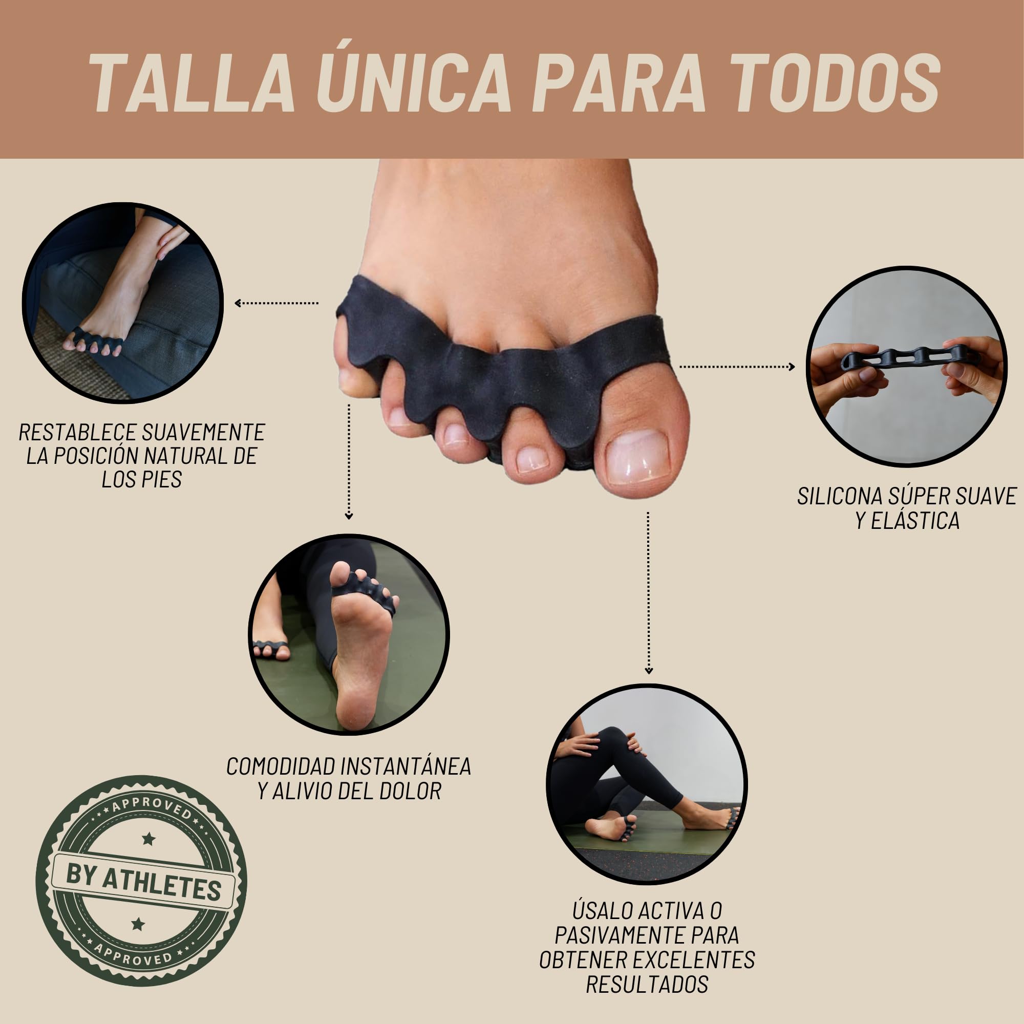 Separador Dedos Pie Silicona 1 Par Corrector Dedos Superpuestos Juanete