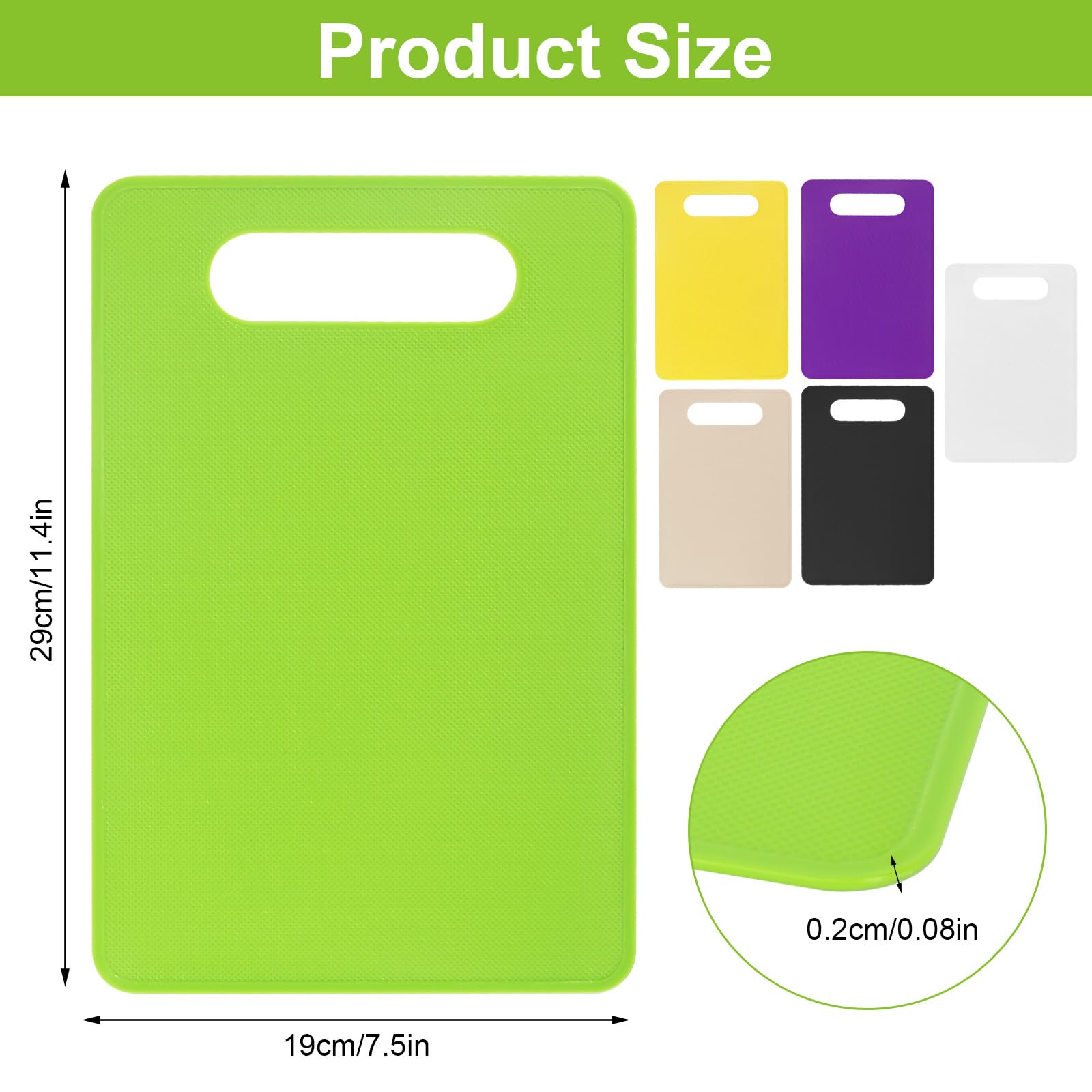 Chopping Board Set 6 Pieces Cutting Board BPA Free Plastic Chopping Board Versatile Chopping Boards for Meat Delicatessen Vegetables and Fruit (29 x 19cm) - Image 2