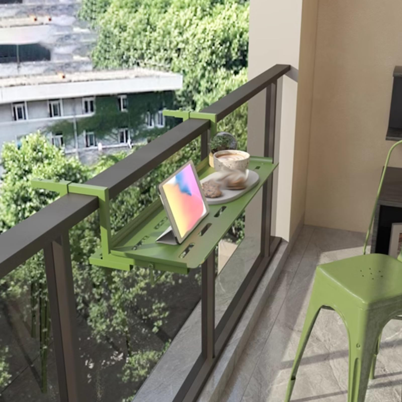BalkongeläNder HäNgetisch,BalkonhäNgetisch,HäNgetisch Balkon Terrasse Metall,Balkontisch Zums EinhäNgen,HäNgender Balkontisch FüR Garten,Stabile TragfäHigkeit,FüR GeläNder