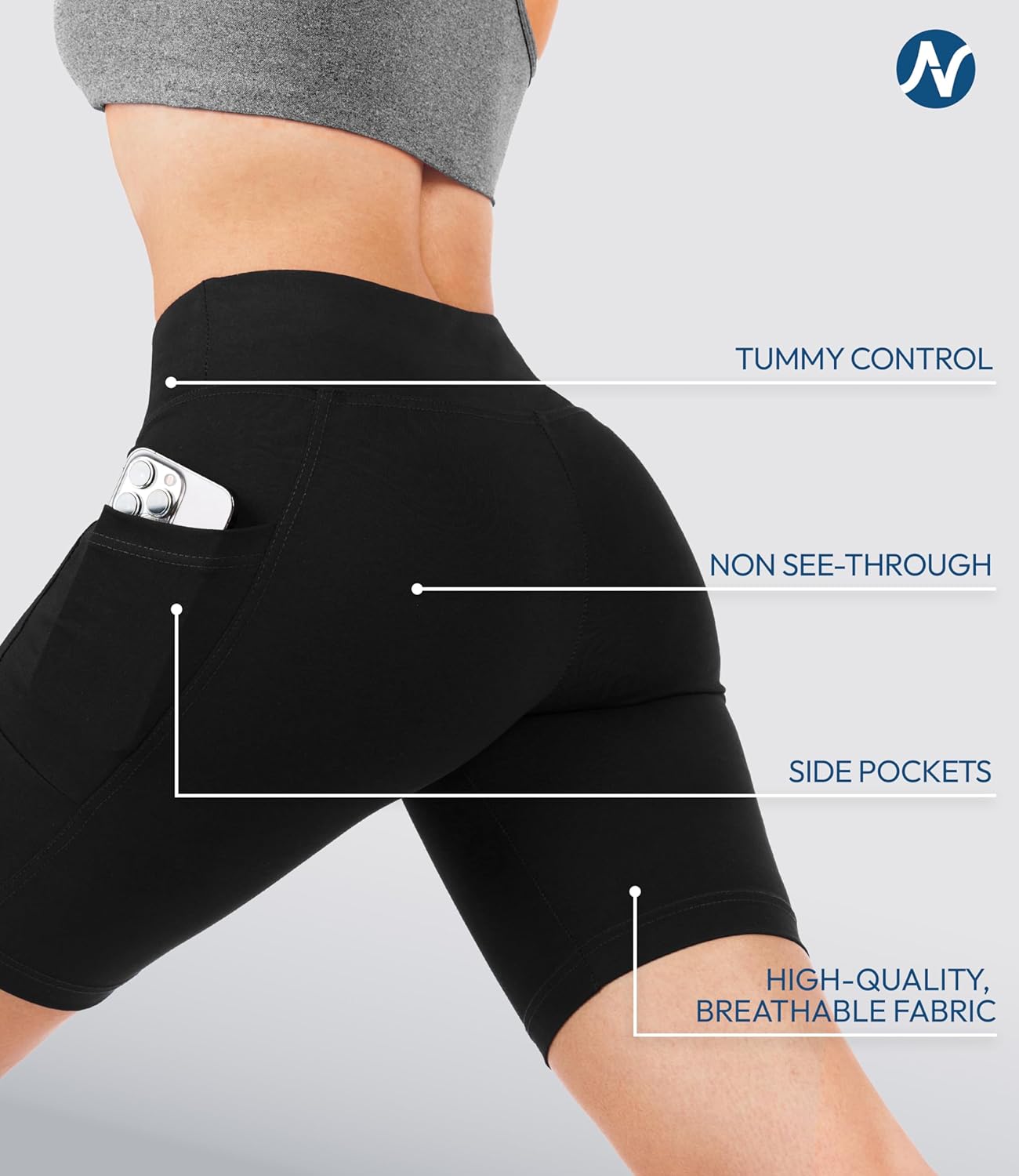 Nirlon Biker Shorts with Pockets - Biker Shorts Women Workout Shorts for Gym & Yoga Shorts for Women Plus Size Biker Shorts - Image 4