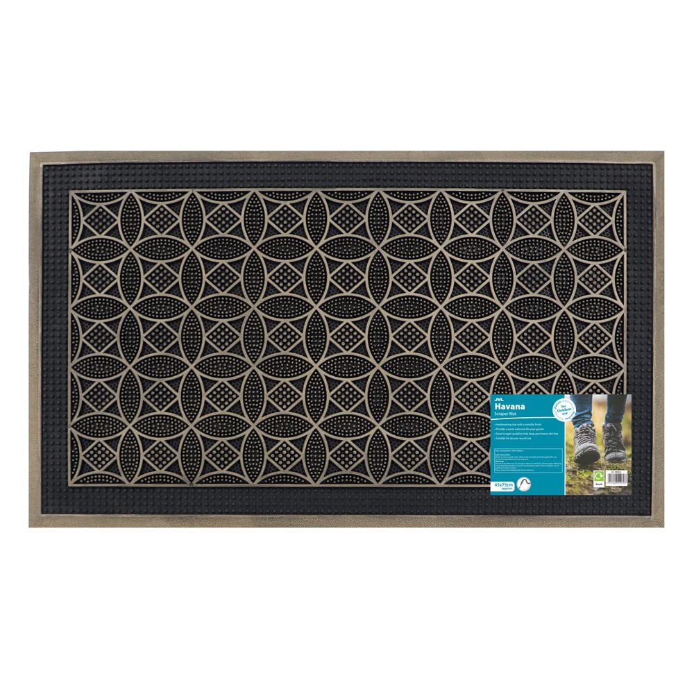 Jvl Havana Rubber Pin Doormat45X75CmCircles from B&Q