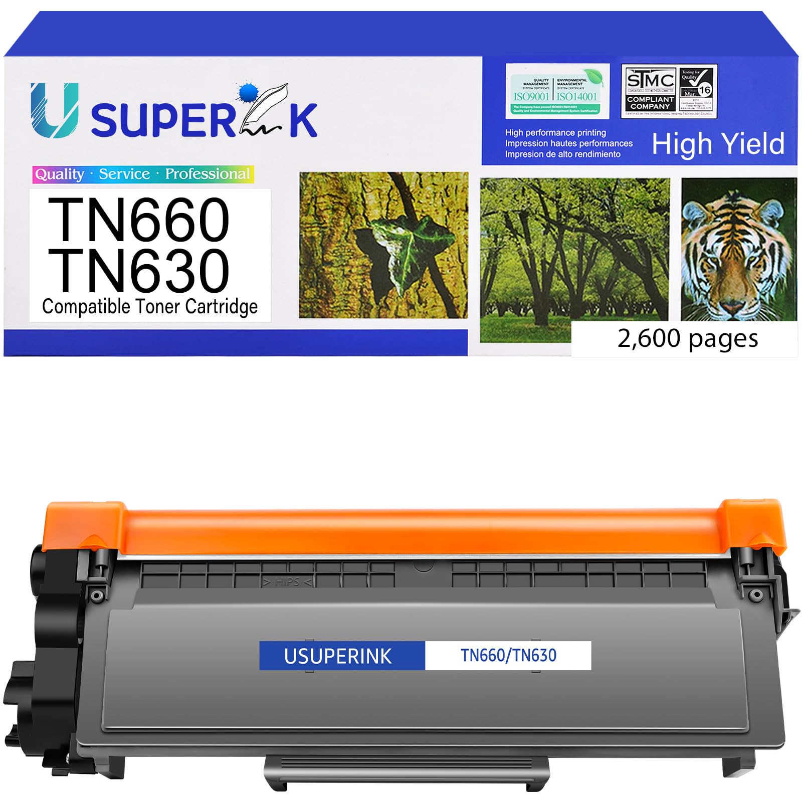 SuperInk TN660 Toner Cartridge Replacement Compatible for Brother TN630 TN-660 Use with HL-L2300D DCP-L2520DW DCP-L2540DW HL-L2360DW HL-L2380DW