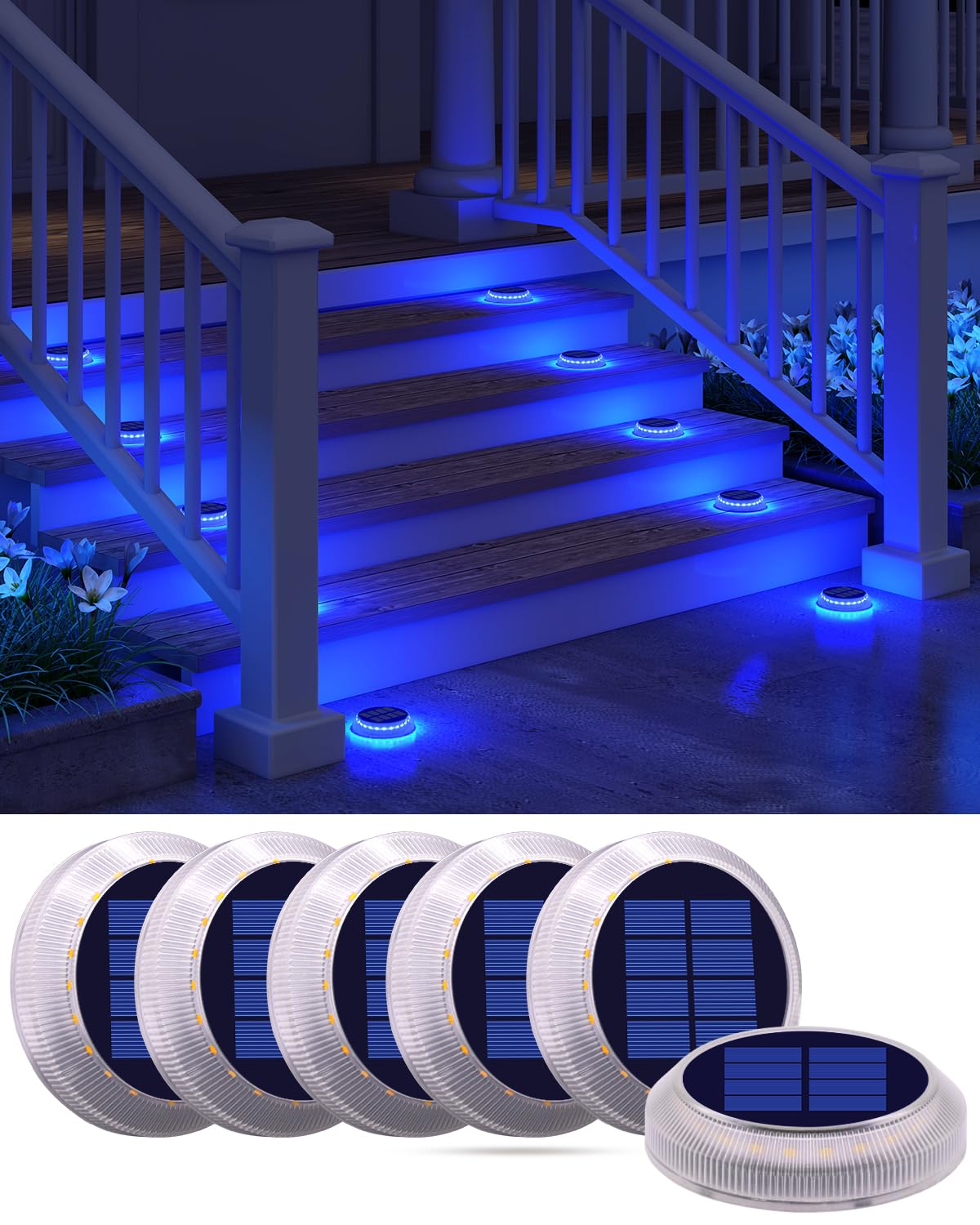 Lampade Solari LED Denotip Per Esterno – 6 Pezzi, RGB, IP65, Ricaricabili Per Giardino, Recinzioni, Scale - Foto 2
