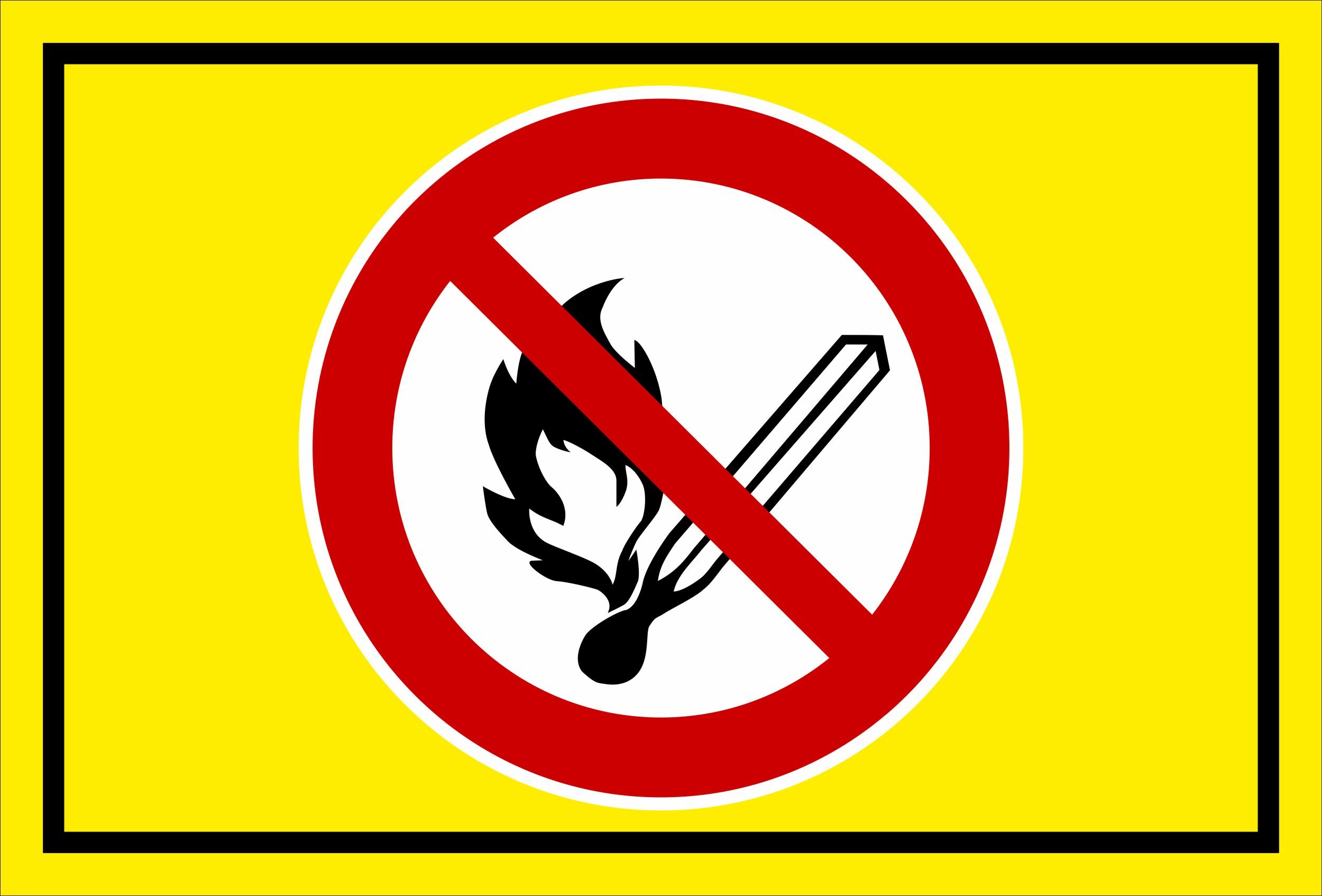 Schild Feuer Zündquellen Rauchen verboten - P003 – 60x40 cm – 3mm Aluverbund – Bohrlöcher – mehrere Größen/Materialien