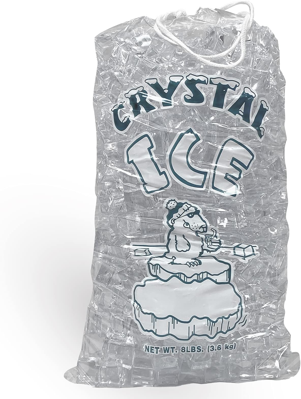 Pinnacle Mercantile 8 lb. Drawstring Ice Bags (100-Count) Heavy-Duty, Puncture-Resistant EVA | Cotton Pull Closure | Disposable, Recyclable | Portable Storage and Freezer Keeper