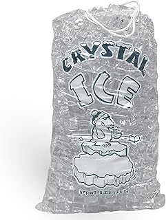 Pinnacle Mercantile 8 lb. Drawstring Ice Bags (100-Count) Heavy-Duty, Puncture-Resistant EVA | Cotton Pull Closure | Disposable, Recyclable | Portable Storage and Freezer Keeper