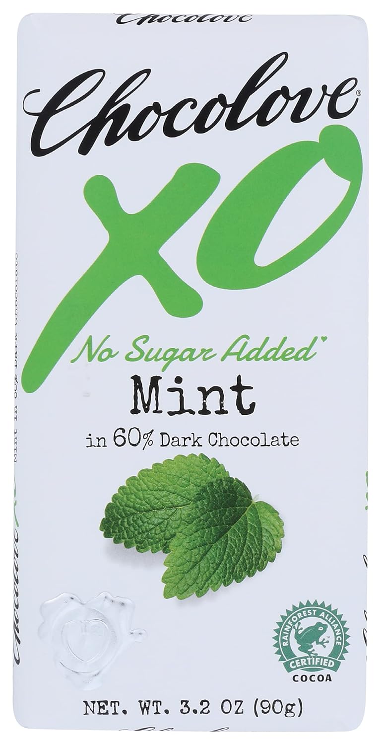 Chocolove XO No Sugar Added, Mint in 60 Dark Chocolate