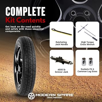 Modern Spare - Fits 2005-14 Ford Mustang - Complete Kit w/o Carrying Case