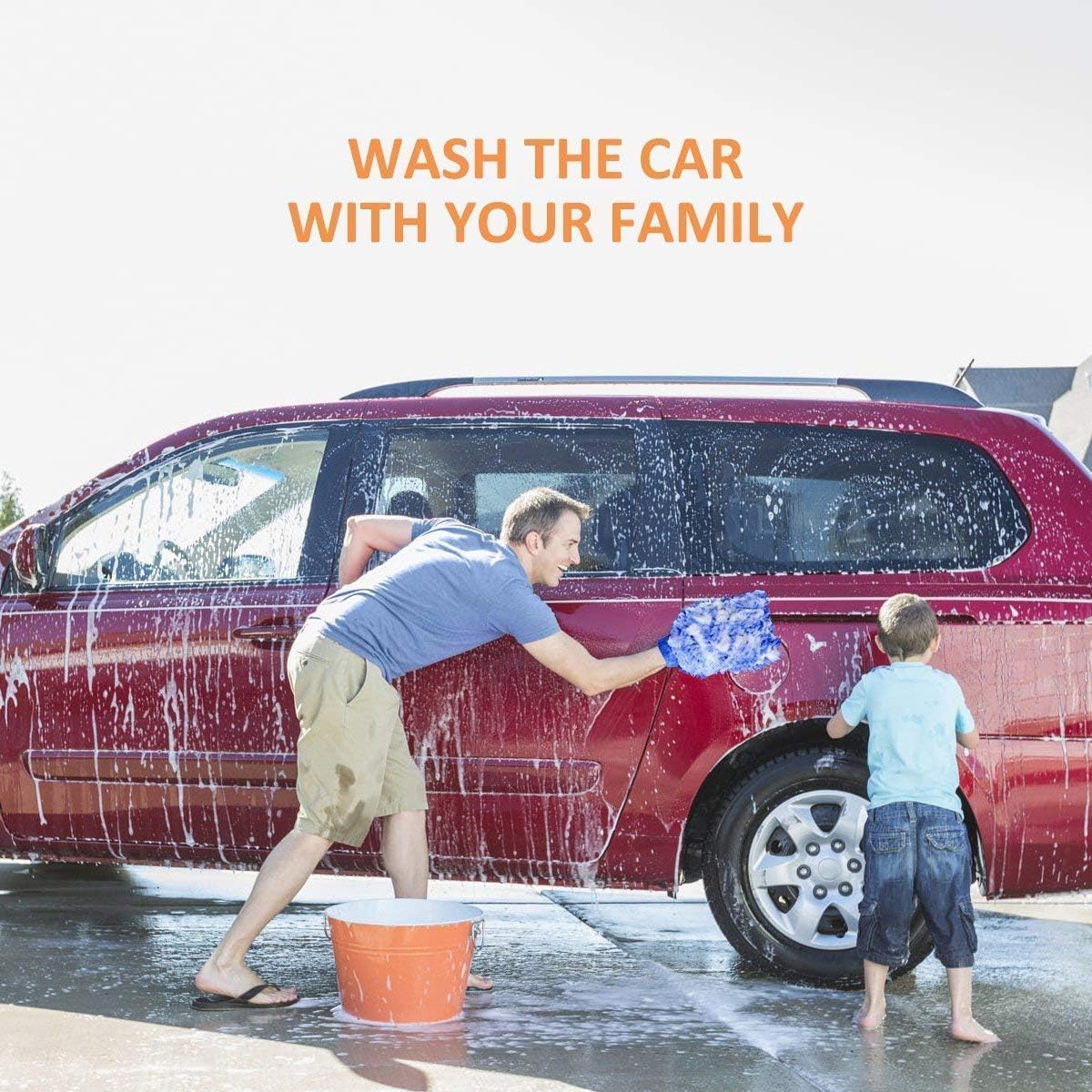 Car Wash Mitt 2 Pack - Extra Large Size Clean Tools Kits- Premium Chenille Microfiber Winter Waterproof Cleaning Mitts - Washing Glove with Lint Free & Scratch Free