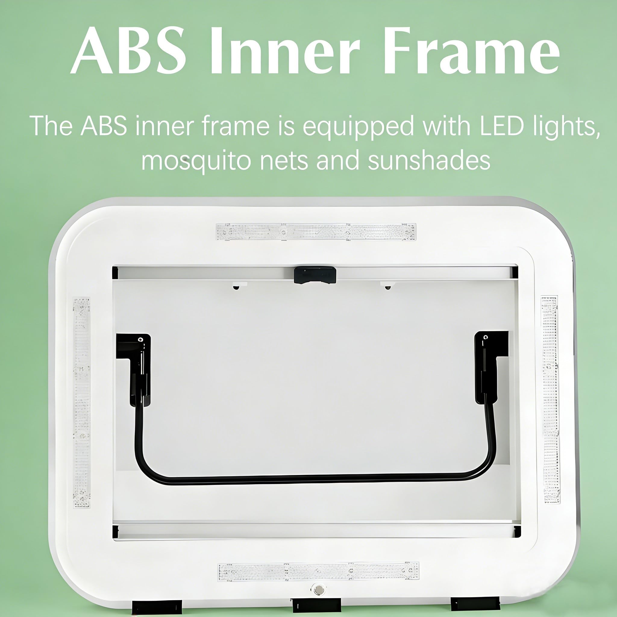 Dachlüfter für Wohnmobile, Wohnmobilfenster und Dachfenster, universelle Dachluke für Wohnmobile, großes Dachfenster-Belüftungsset für Wohnwagen mit LED-Beleuchtung 80x50cm