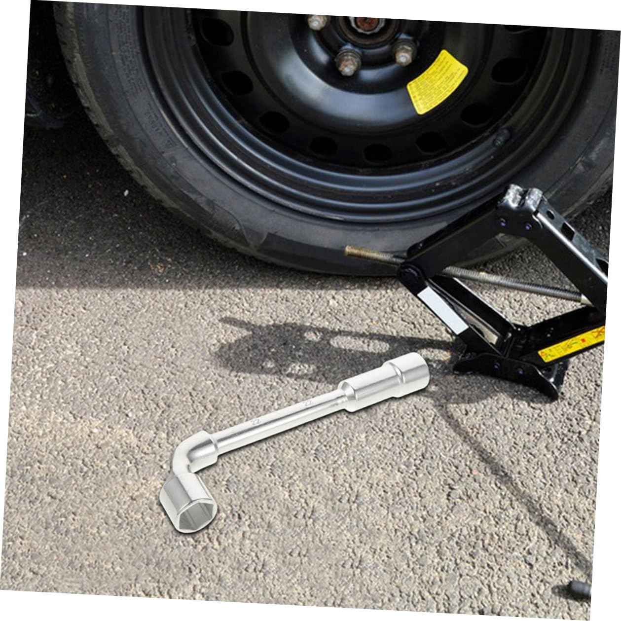 Cabilock 21mm L-shaped Socket Wrench Tire Repair Tool Automotive Socket Spanner Spare Tire Lug Wrench for Car and Motorcycle Wheel Alignment