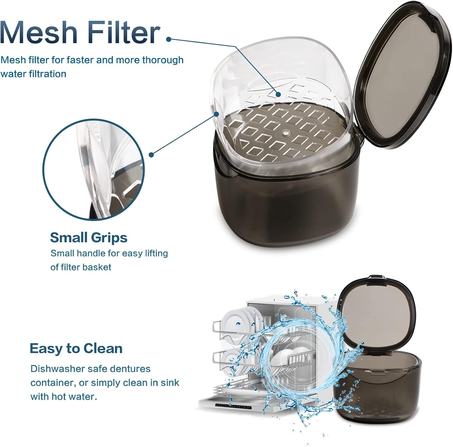 2022 Upgraded Denture Bath Box Cup, Retainer Cleaning Box, plete