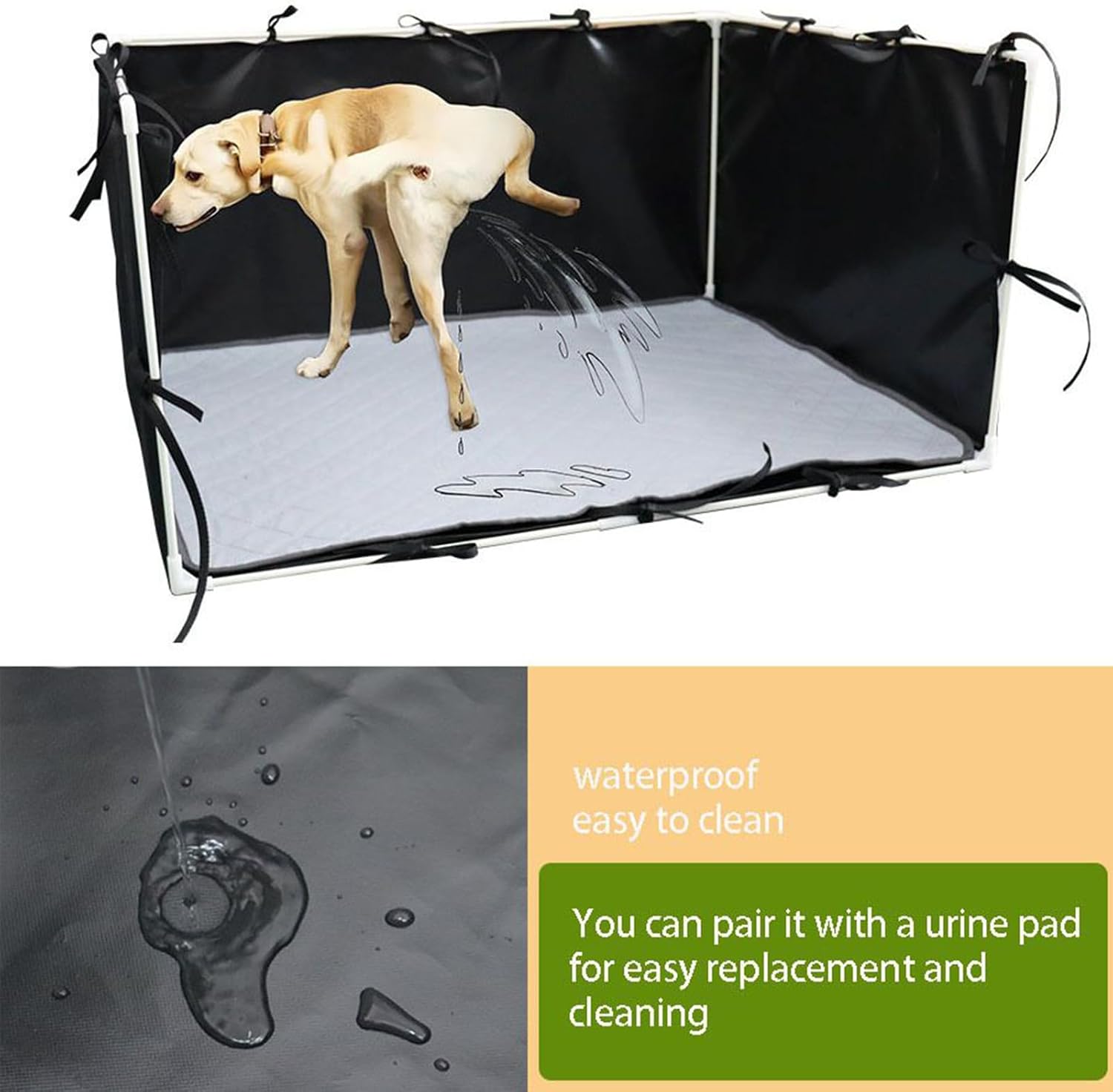 High Edge Pee Pad Holder, Puppy Potty Tray, 16.12 Inches Tray with Raised Walls Build, Portable Dog Pee Pad Holder, Pees Pads Holders for Dogs Small Medium Puppies French Bulldog Indoor House Training