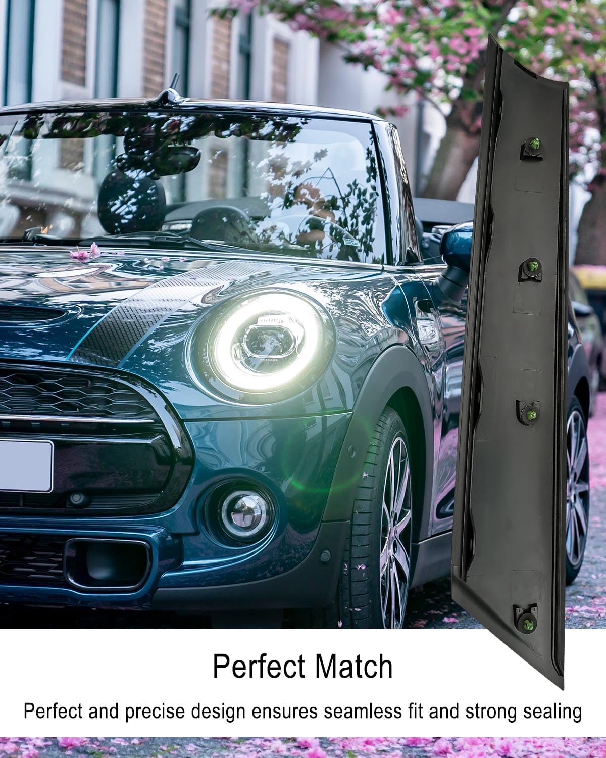 1 Pair Windshield Post Trim A Pillar Molding Cover Fit for Mini Cooper R55 2008-2014 R56 2007-2013 R57 2009-2015 Replace 51137272583 (Left) 51137272584 (Right), for Left and Right Sides