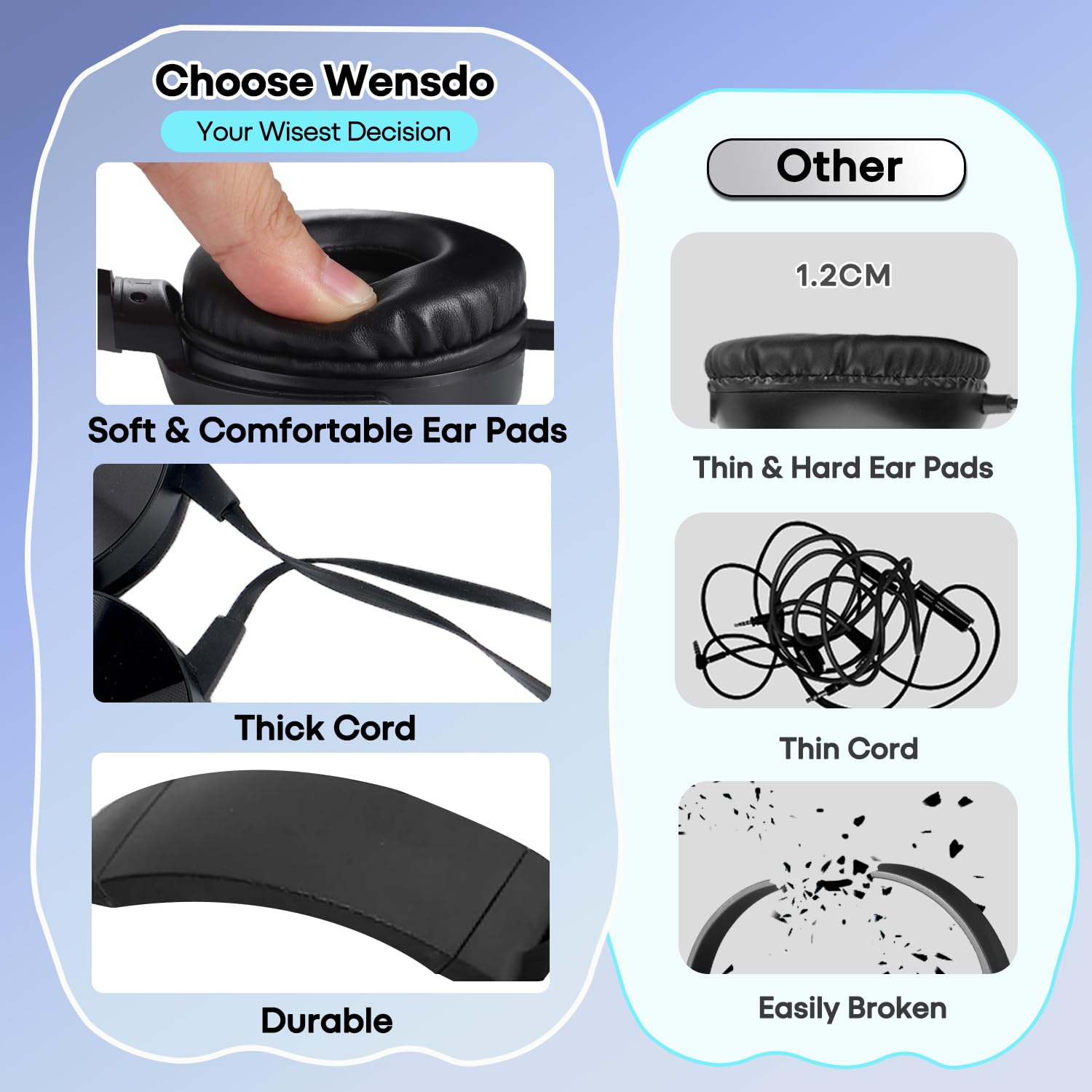 Wholeslae Lot de 12 écouteurs filaires durables pour l'école, la salle de classe, les étudiants, les tout-petits, les adolescents, les garçons, les filles et les adultes (HY450, noir)