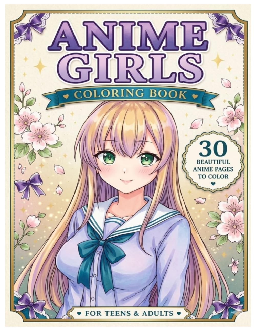 CUTE ANIME GIRLS Coloring Book