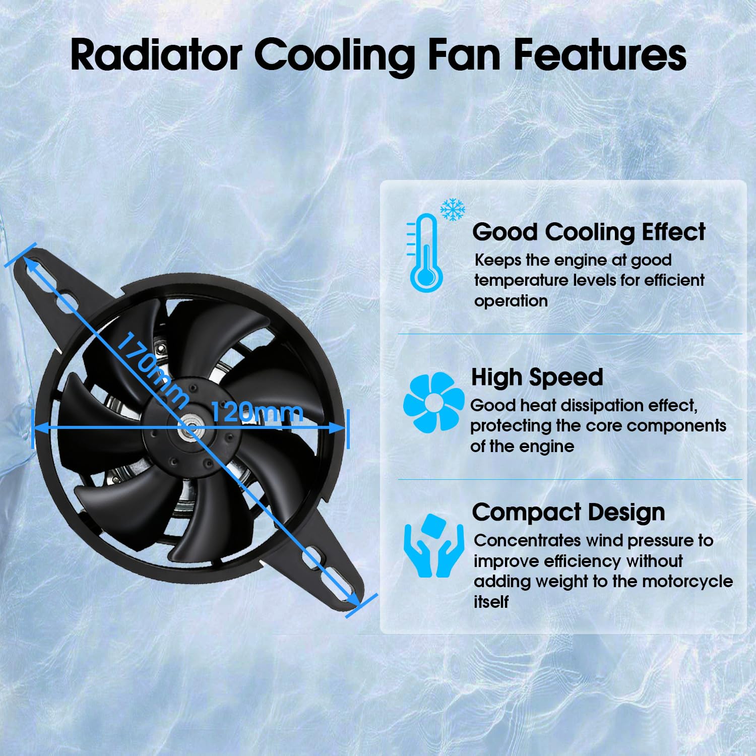 JFG RACING Ventola Raffreddamento Radiatore Moto,Ventola Radiatore Moto 12V per 200cc-250cc Dirt Pit Bike ATV UTV Go Kart Quad Motocross