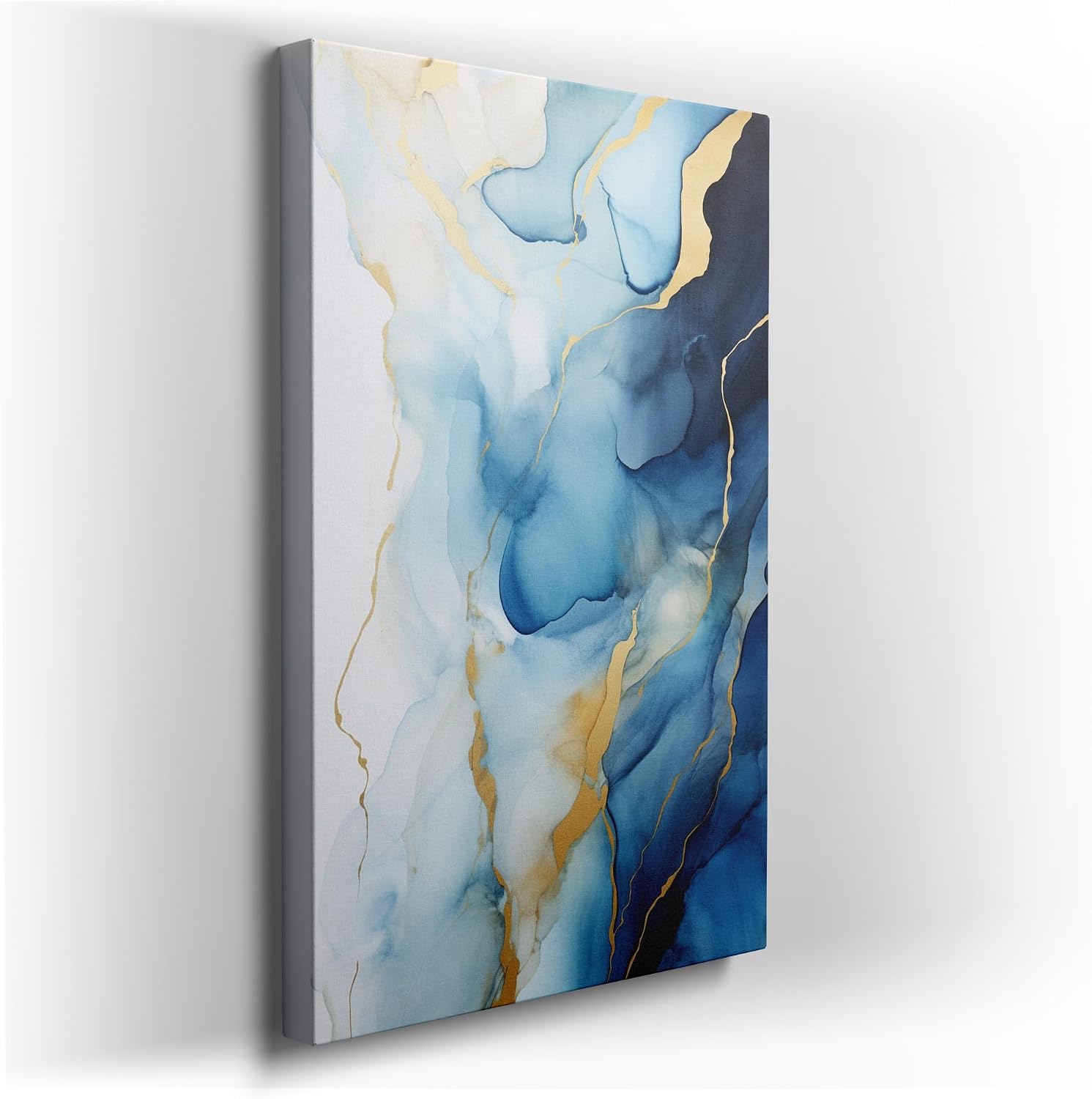 Canvas for Living Room. Ocean Whispers and Golden Dreams � Unveiling The Motion Within Abstract Artistry, 27 x 18 inch Canvas Wall Art - Contemporary Masterpieces - Modern Home Decor