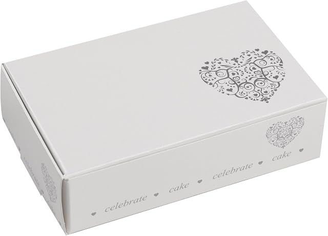 Neviti Vintage Romance Cake Box, Paper, Silver, 10 x 6.2 x 2.5 cm