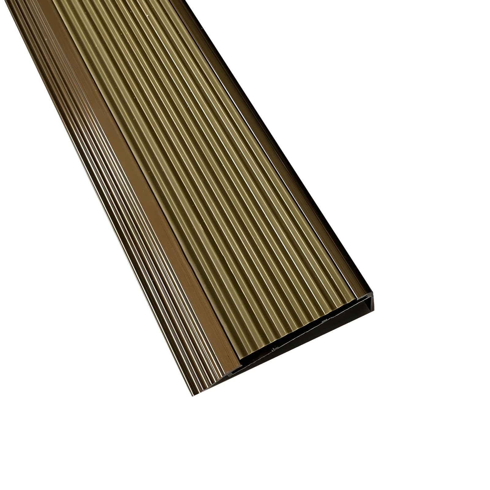 3 szt. Stopniowe wykończenie krawędzi aluminiowej, 100 cm / 39,4 cala Gumowe zabezpieczenie krawędzi schodów Antypoślizgowe, 5 cm Osłona krawędzi schodów Listwa przejściowa Wodoodporna, brązowa
