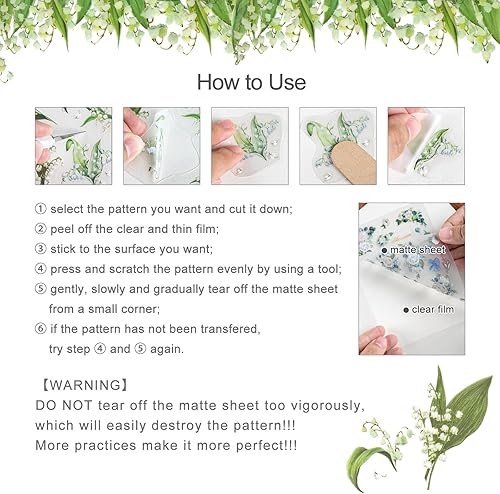 Miniatura 10 de Pegatinas de transferencia para álbumes de recortes, calcomanías de flores, calcomanías de decoración, calcomanías de planificación, calcomanías de