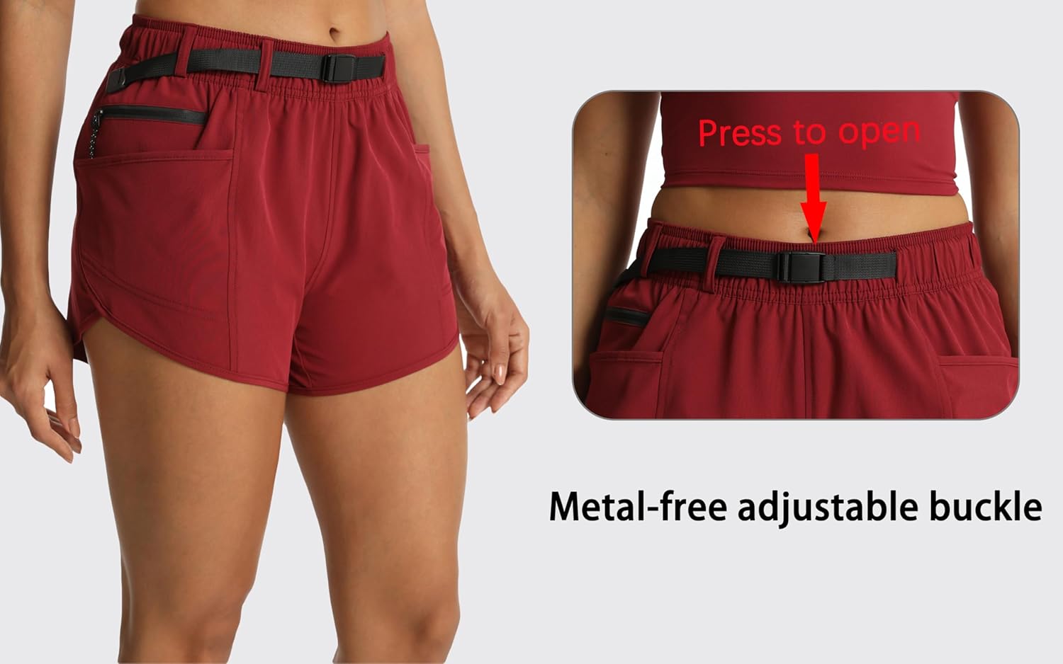 Women’s Hiking Shorts with Pockets Lightweight Stretch Workout Shorts for Outdoor Travel Camping