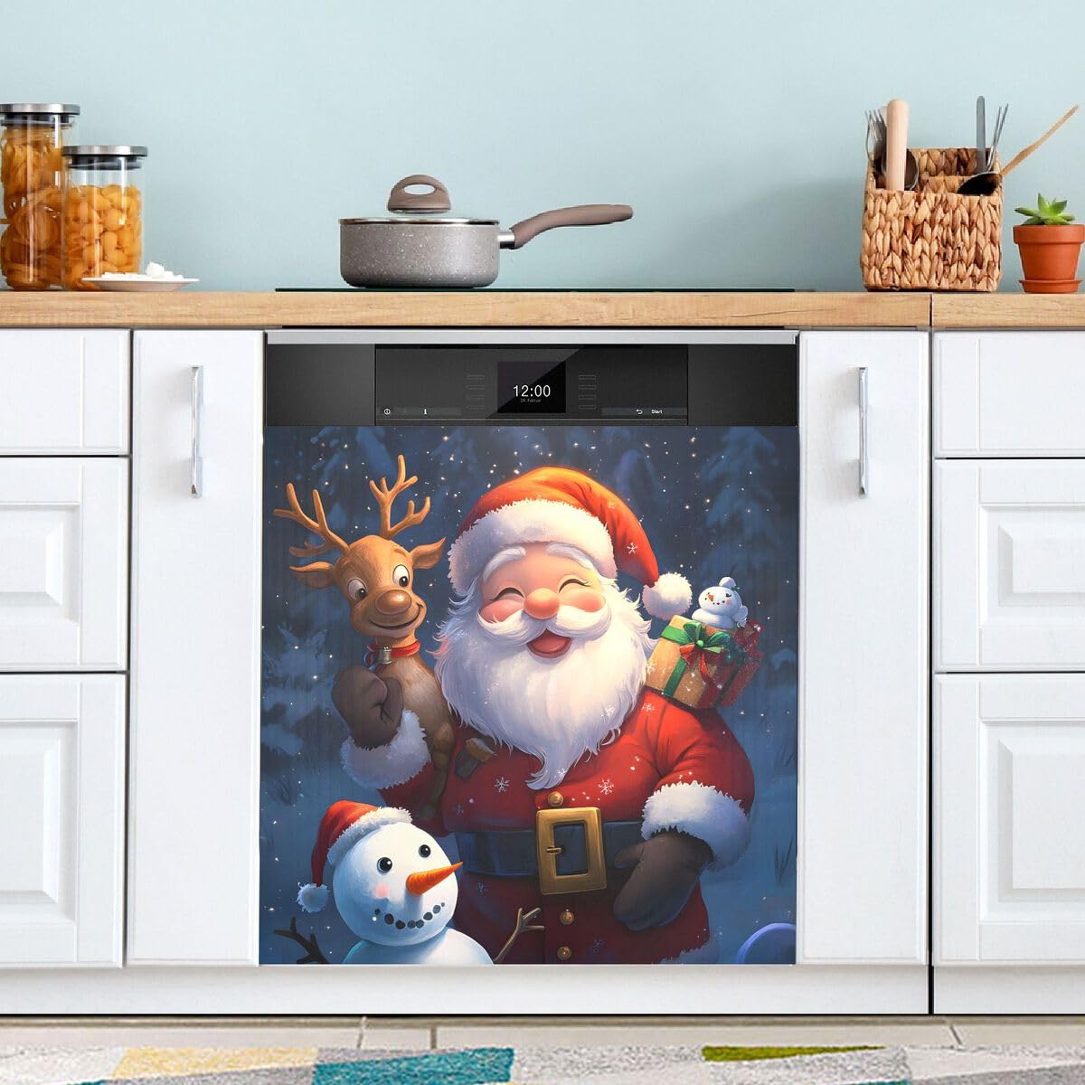 Autocollant lave-vaisselle Noël ALAZA 58,4x66 cm pour une décoration festive