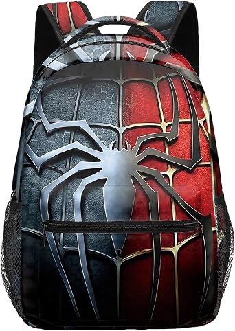 Spider Design Kids Backpack, Durable Backpack for Boys, Waterproof Oxford School Bag for Daily Use, Lightweight Hiking Backpacks for Teens Travel