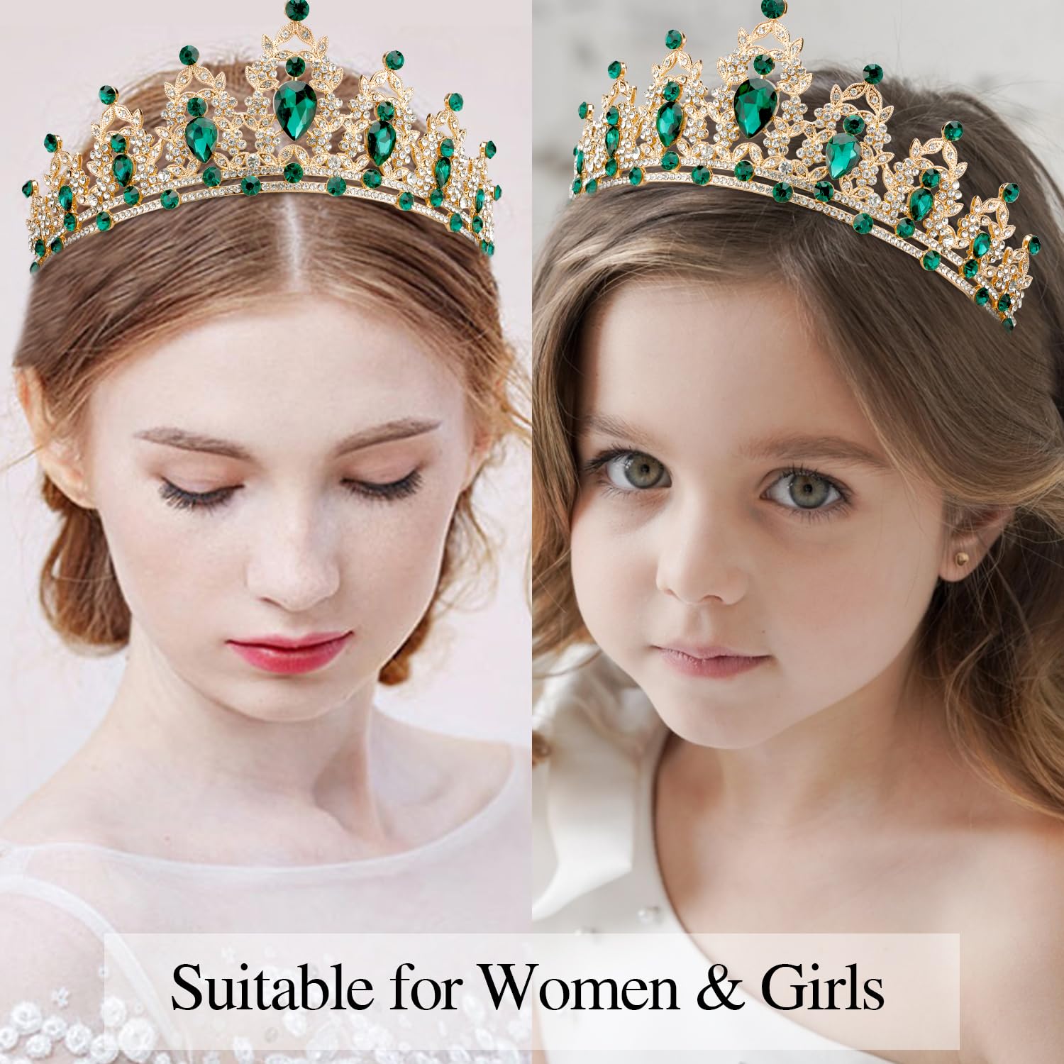 Green Crystal Tiara Crown for Women Girls Birthday Party Queen Princess Amazon.com: CURASA Green Tiaras for Women Gold Green  main image 4