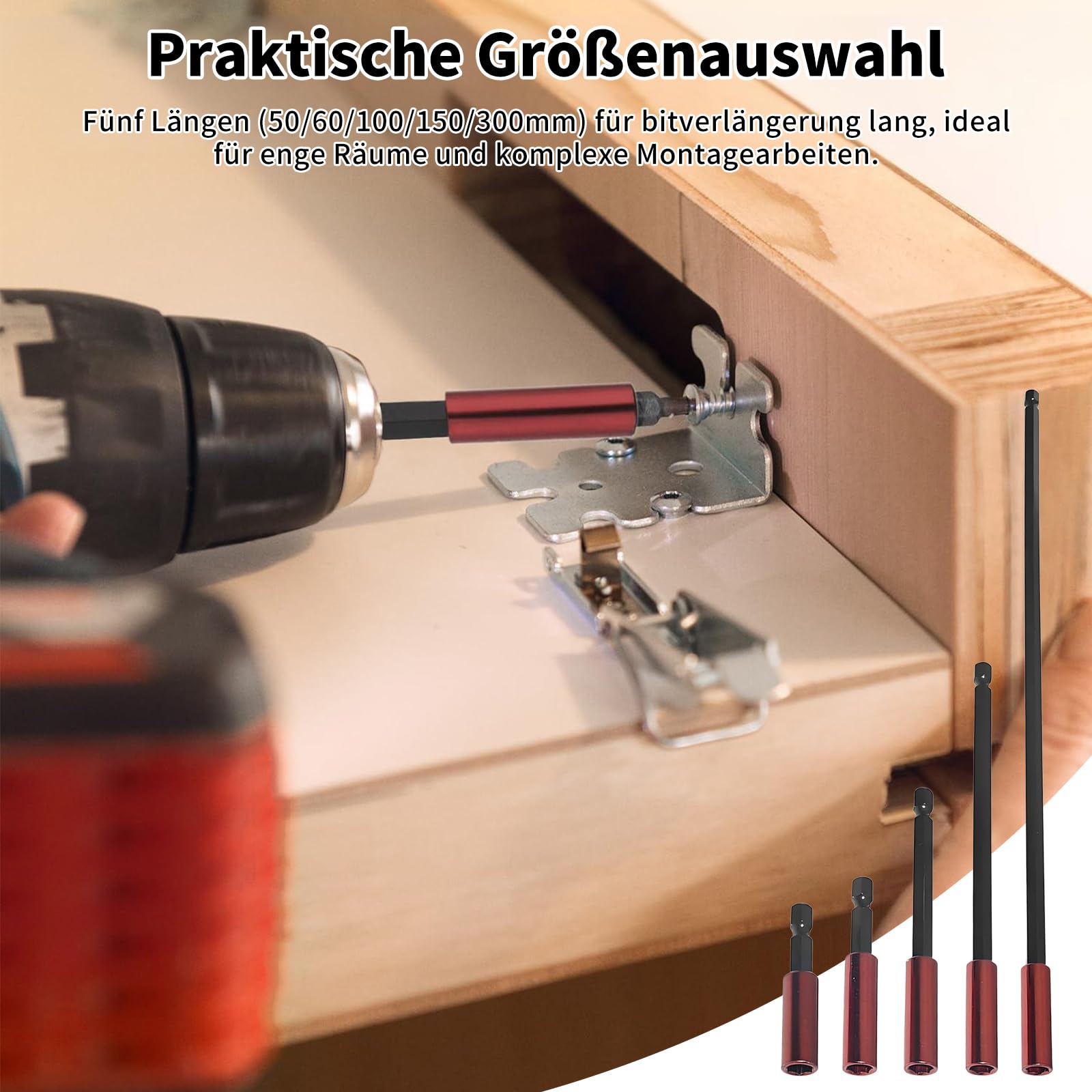 11-teiliger Bithalter Magnetisch + 10 Bits – 1/4 Zoll Sechskant – 4 Längen Von 60 Bis 150 Mm – Für Schrauber & Bohrer