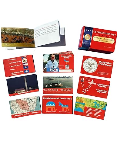 Miniatura 8 de Juego combinado de tarjetas didácticas de prueba de ciudadanía estadounidense y guía de estudio de prueba de naturalización 2023-2024 100 preguntas