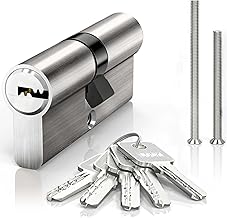 MANICAF Locking Cylinder 35/35, Keyed Alike Locking Cylinder, Profile Cylinder, Cylinder Lock, Euro Cylinder Lock, Lock Cylinder 70 mm with 5 Brass Keys