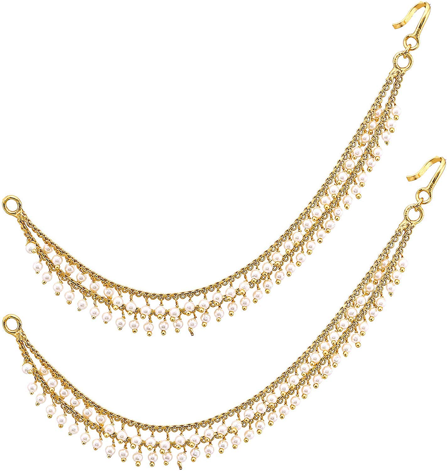 See full amazon price history chart for MEENAZ Brass copper Gold 2 two layer long bridal wedding moti ear kan chain Champaswaralu earchains Pearl Ear Chains for Hair heavy Jhumka Jhumki Traditional Earrings for women girls (Golden)-M012 MEENAZ Brass copper Gold 2 two layer long bridal wedding moti ear kan chain Champaswaralu earchains Pearl Ear Chains for Hair heavy Jhumka Jhumki Traditional Earrings for women girls (Golden)-M012 (B09H6XV9TX) Amazon Price History, Amazon Price Tracker