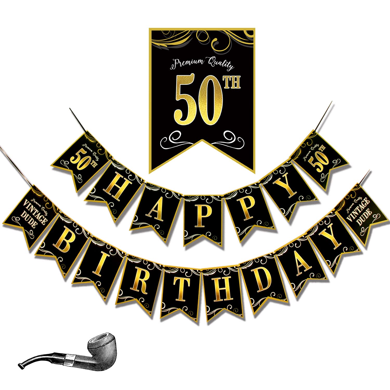 Buy 50th Birthday Decorations,Milestone Birthday Banner,Vintage Dude