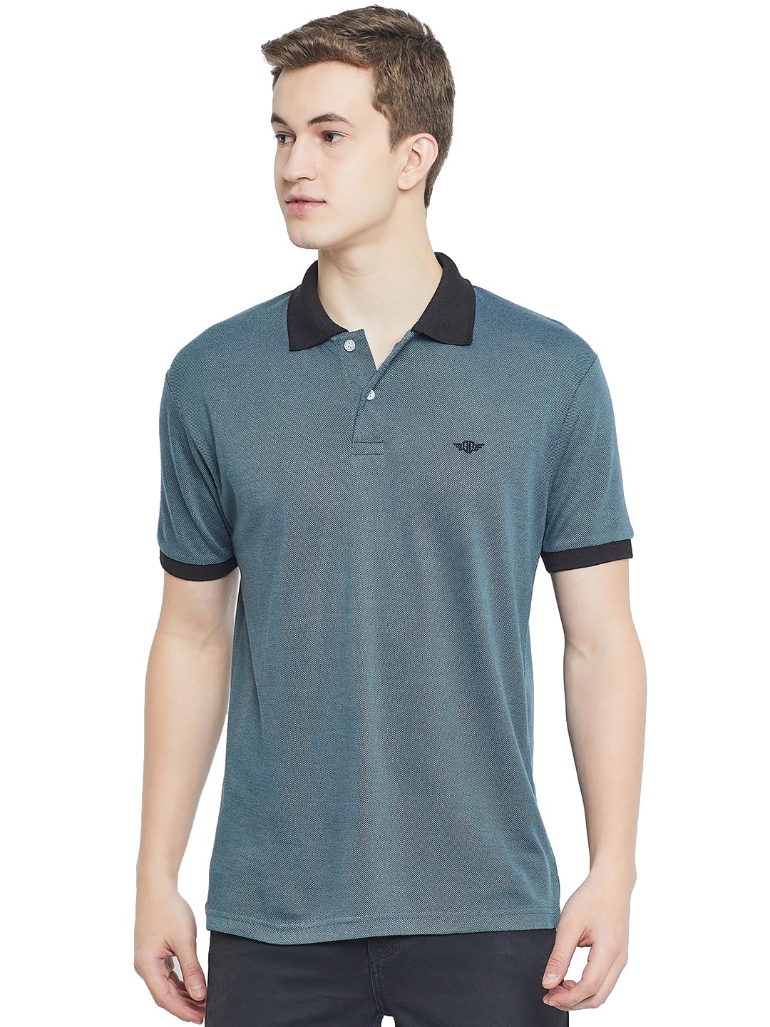 Get Golf Men's Cotton Blend Solid Polo Collar Casual Tshirt Has A Short Sleeves and Logo On ChestBZR1011-TEALBLUE