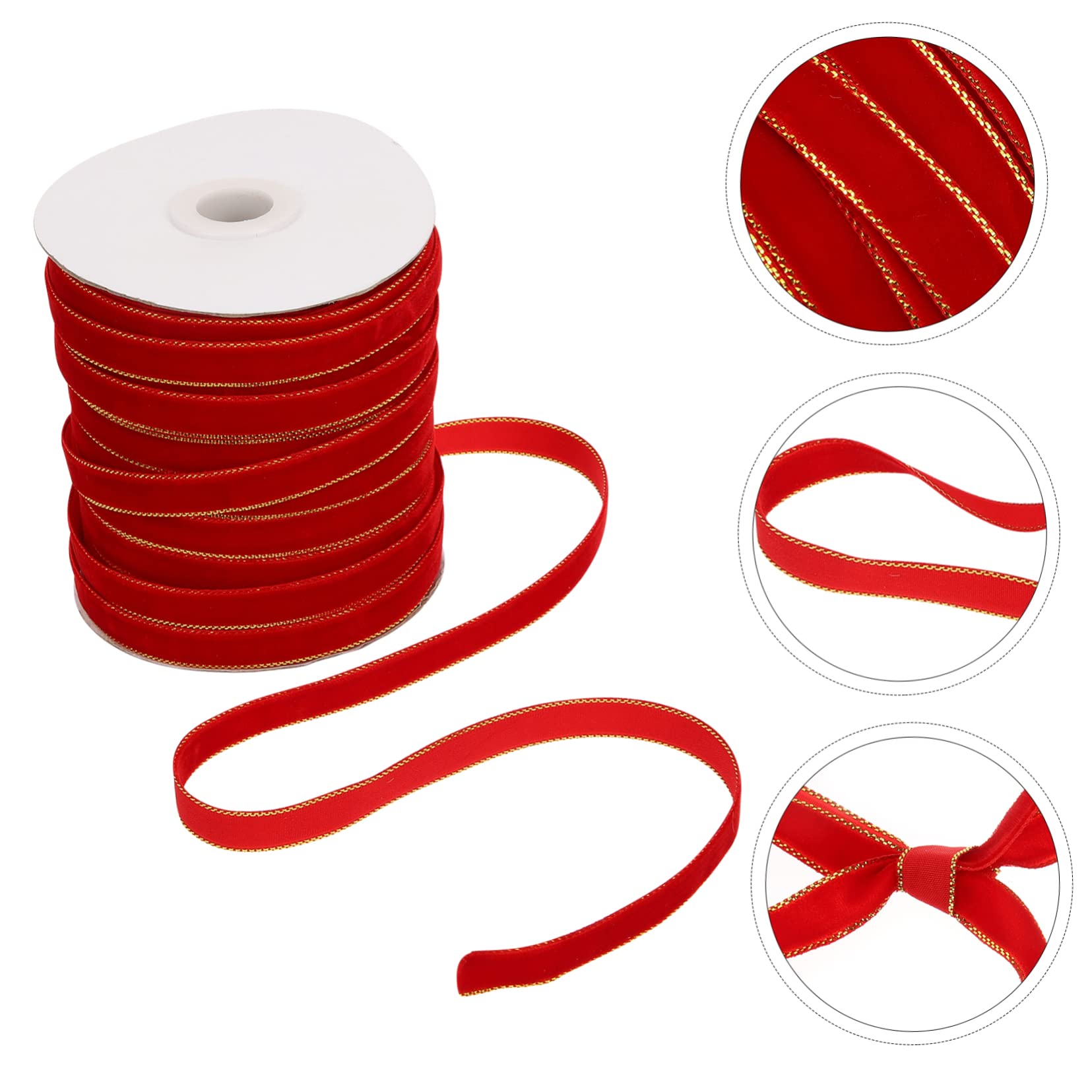 SHINEOFI 3rollen Velour Ribbon Für Weihnachtsdeko Yards Rot Für Bastelarbeiten Geschenkverpackungen Und -projekte Für Festliche Anlässe Und Dekorationen