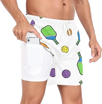 QUGRL Mens 2 in 1 Athletic Shorts with Pockets Quick Dry Running Shorts for Men Training Workout Gym Sports Outdoor S-XXL
