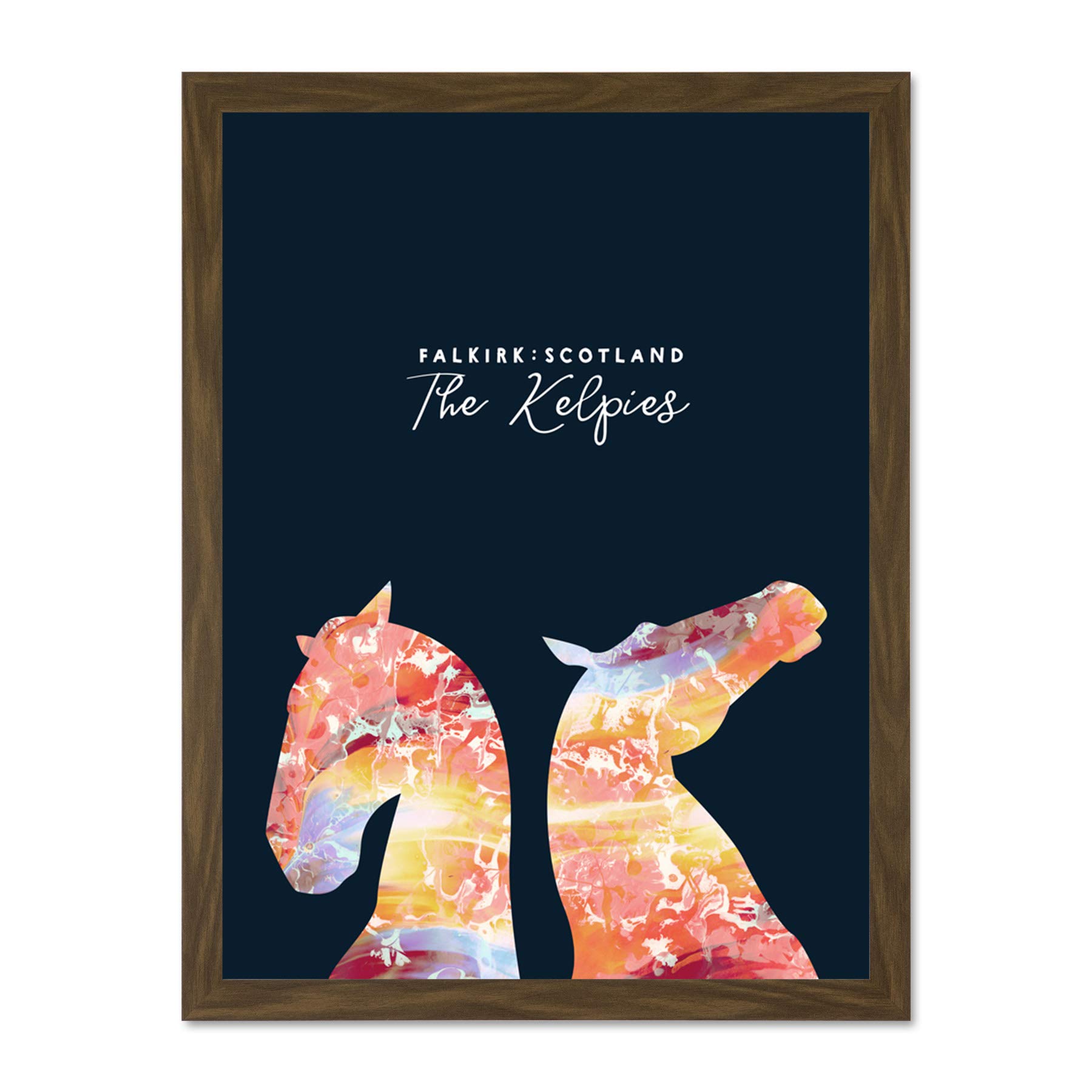 Wee Blue Coo Marble Kelpies Falkirk Scotland 18x24 Large Framed Art Print Poster Wall Decor 18x24 inch