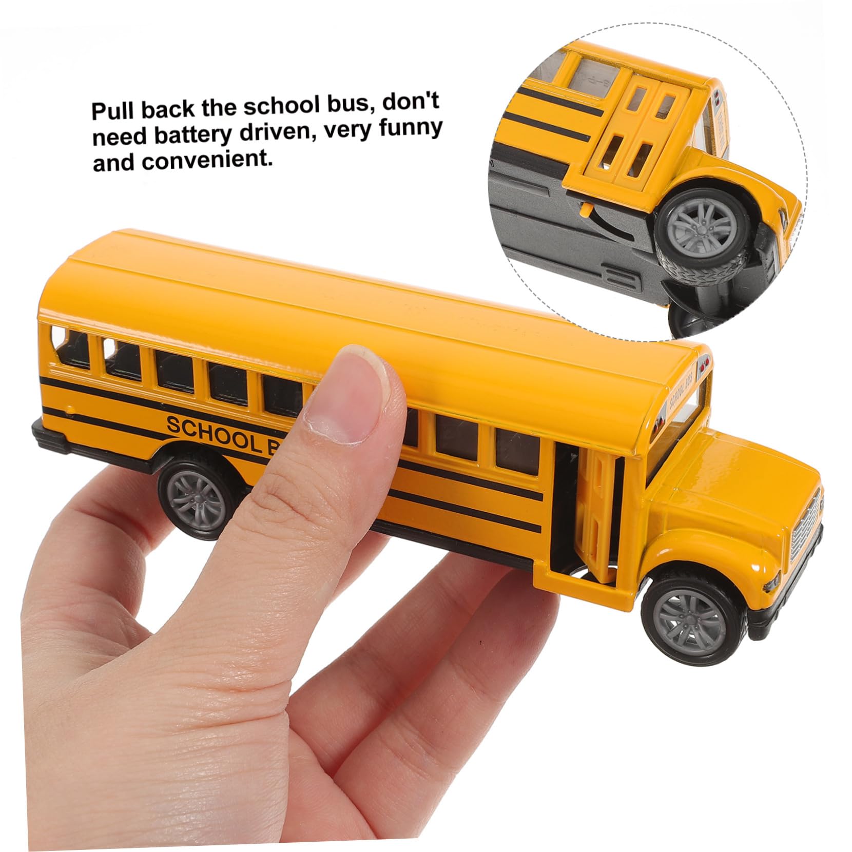 ORFOFE Bus Scolaire à Rétrofriction en Alliage Portes Ouvrantes, Lot de 2