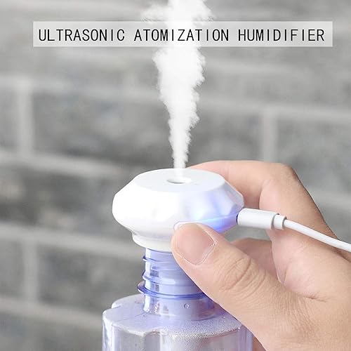 Miniatura 5 de Mini humidificador de botella de agua, ajustable USB Donut Mist Maker Stick Wick para viajes, dormitorio, planta de automóvil, botella personal de