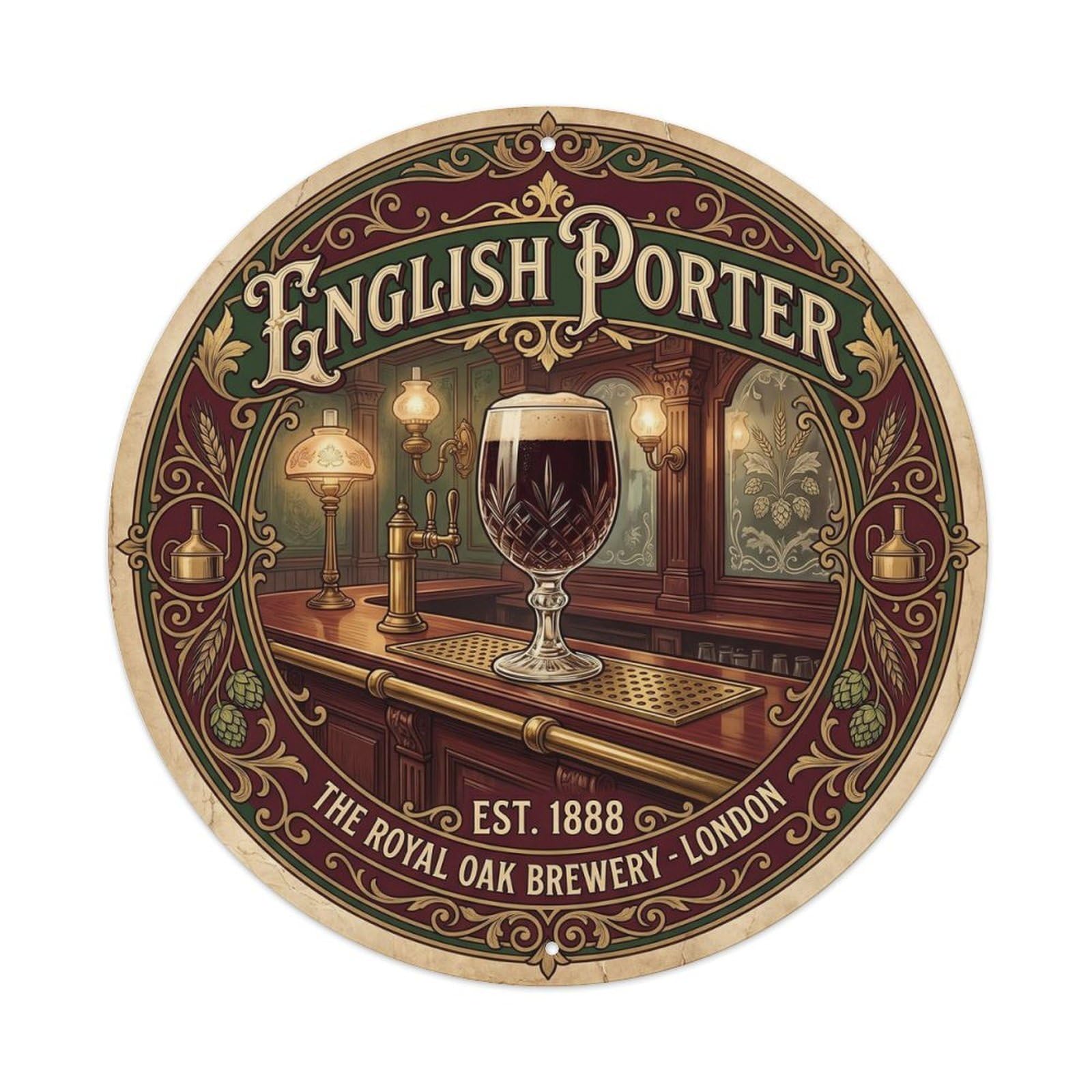 Heritage English Porter Beer Tavern Culture Fruit Brew Metal Tin Sign