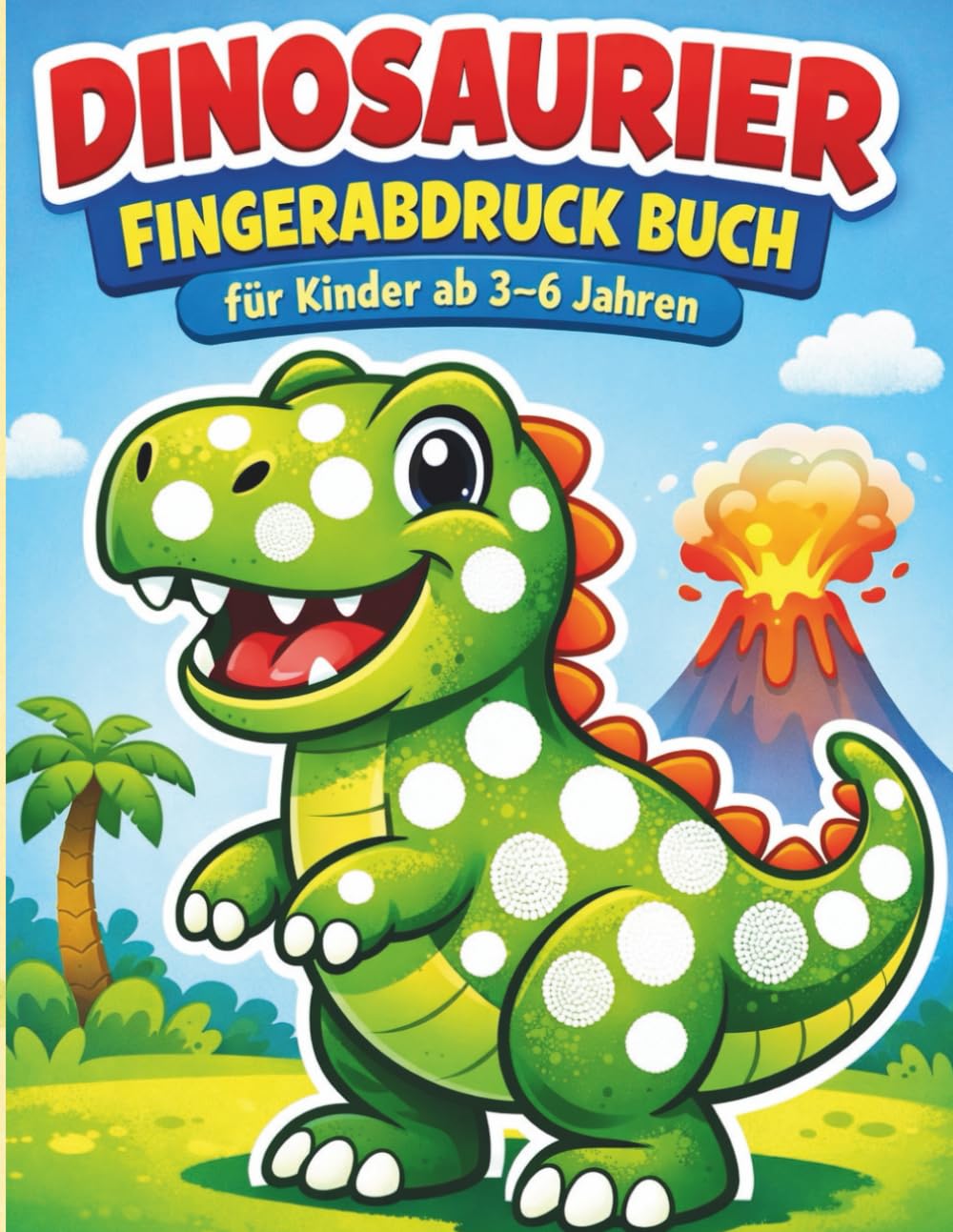 Dinosaurier Fingerabdruck Buch für Kinder von 3–6 Jahren: Kreatives Stempelbuch mit 15 Dino-Motiven zur Förderung der Feinmotorik – Beschäftigungsbuch für Kindergarten und Vorschule