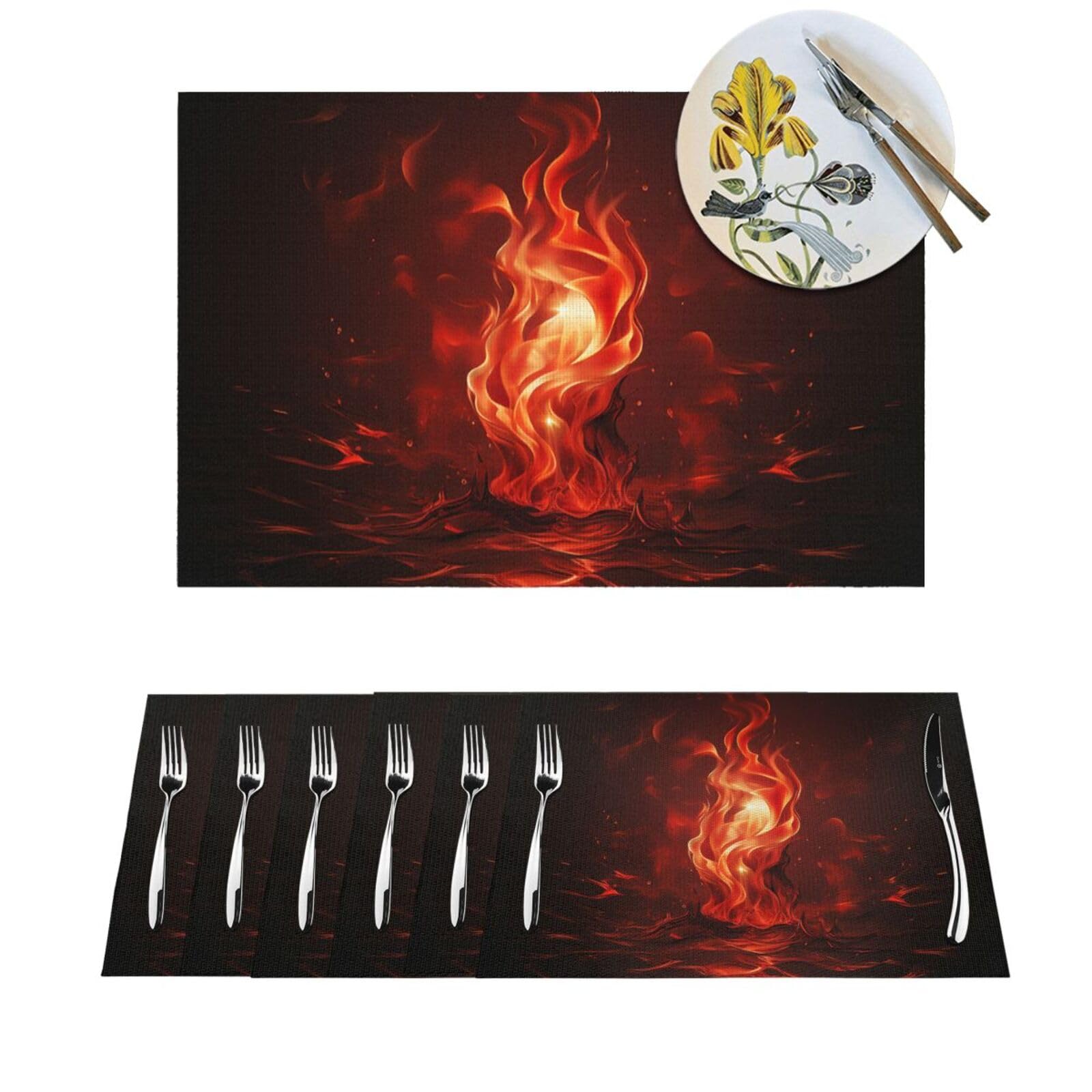 Napperons de table pour intérieur extérieur lot de 6 sets lavables pour repas terrasse