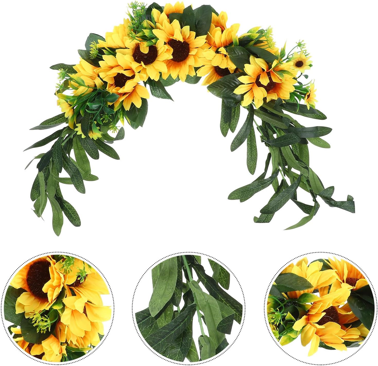 Zerodeko Artificial Sunflower Swag for Front Door and Wall Hanging Decor