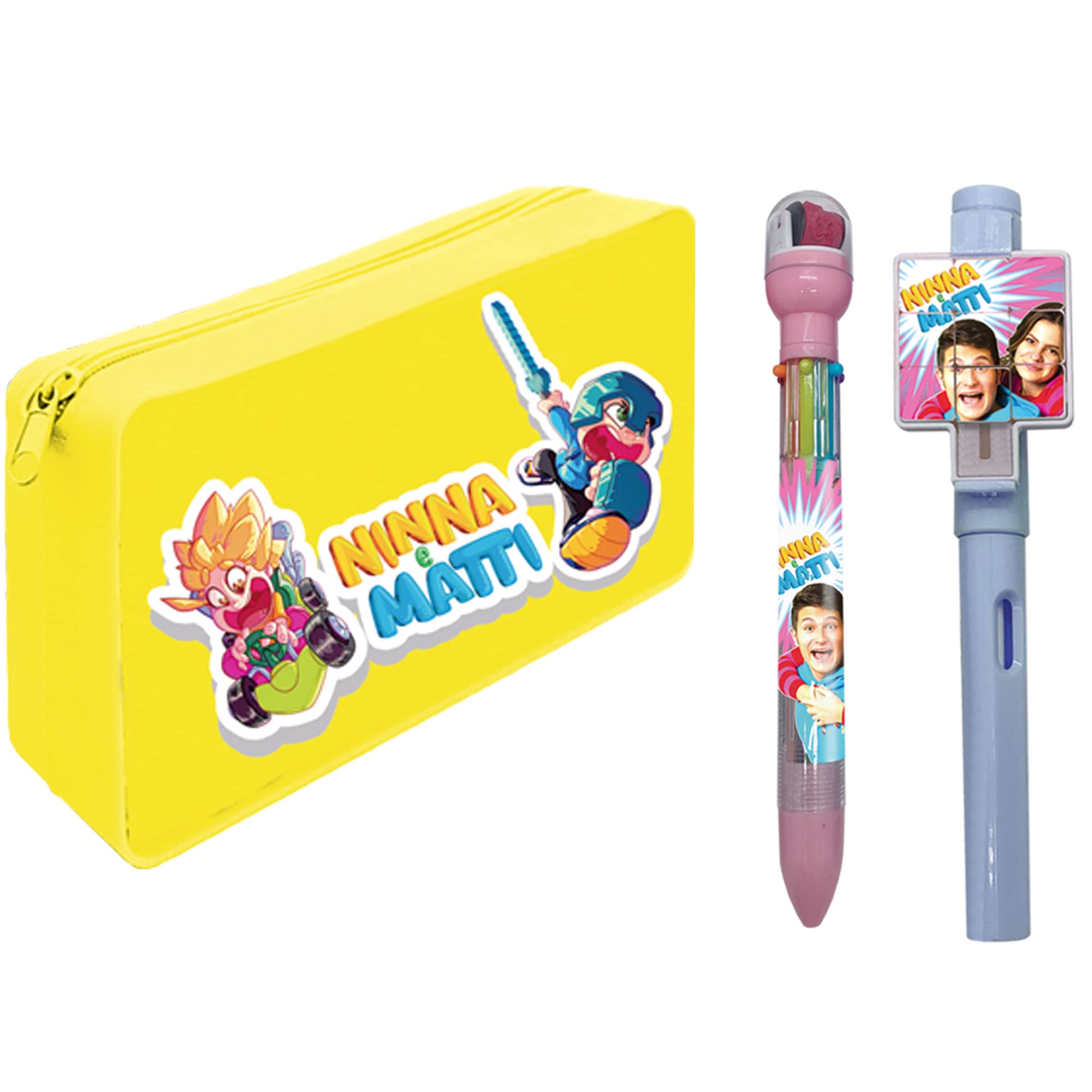 NINNA e MATTI Silicone Case with Pen with Game Filotto and Pen with Stamps - Measures in cm: 20 x 4 x 10