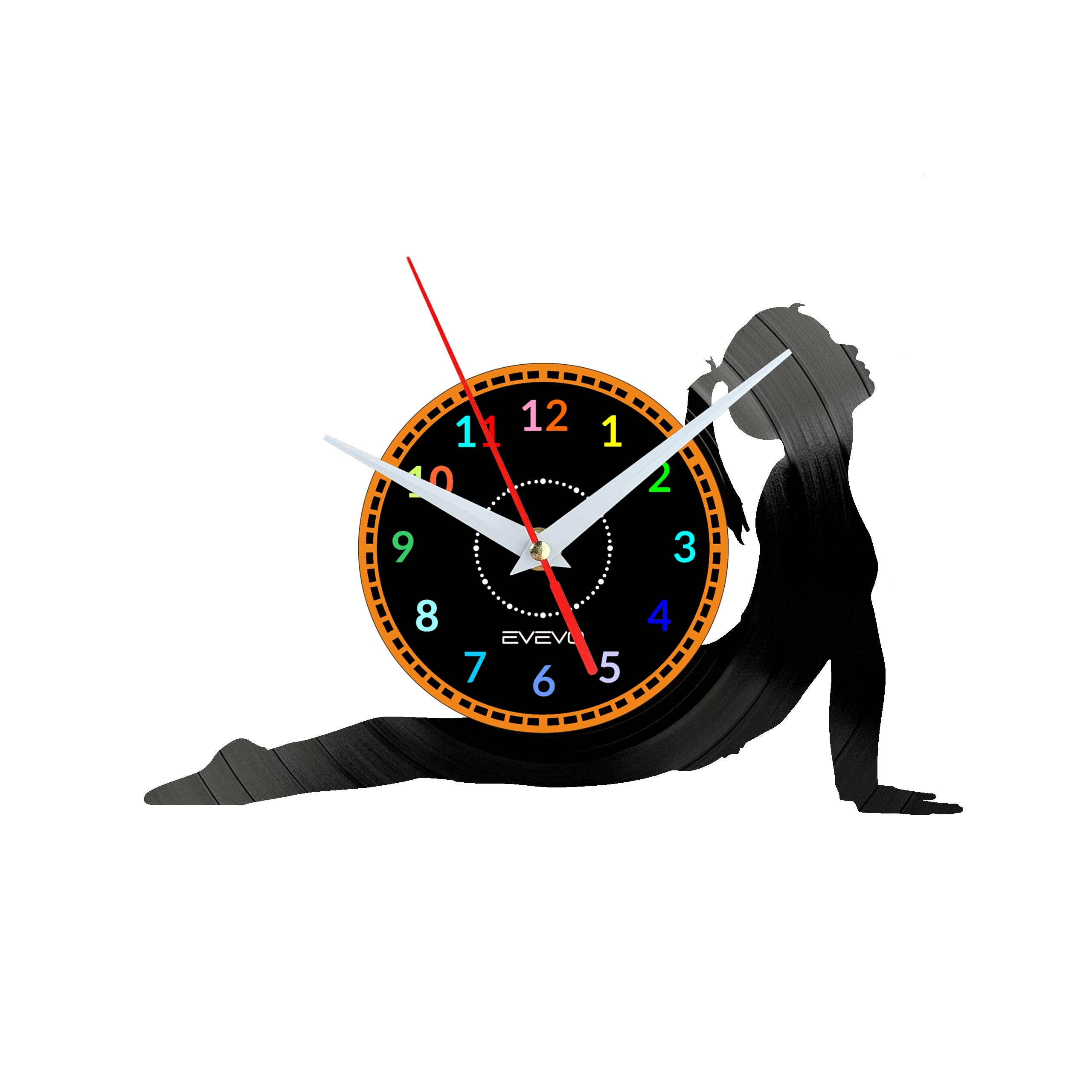 Horloge disque vinyle yoga : sublimez vos murs blancs avec sérénité