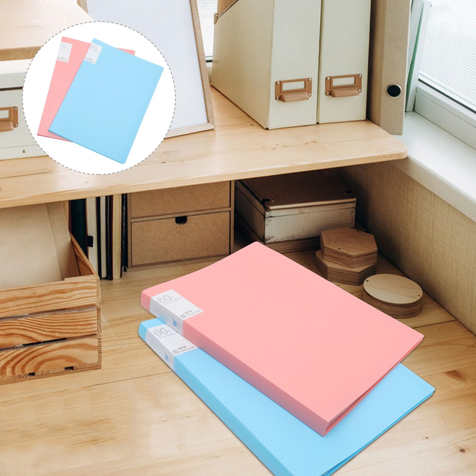 RUNROTOO Carpeta de Almacenamiento de Pinturas de Plástico Ligera y Fácil de Usar, Gran Capacidad para Dibujos y Fotos, Paquete de 2 Piezas Adecuado para Entusiastas del Arte