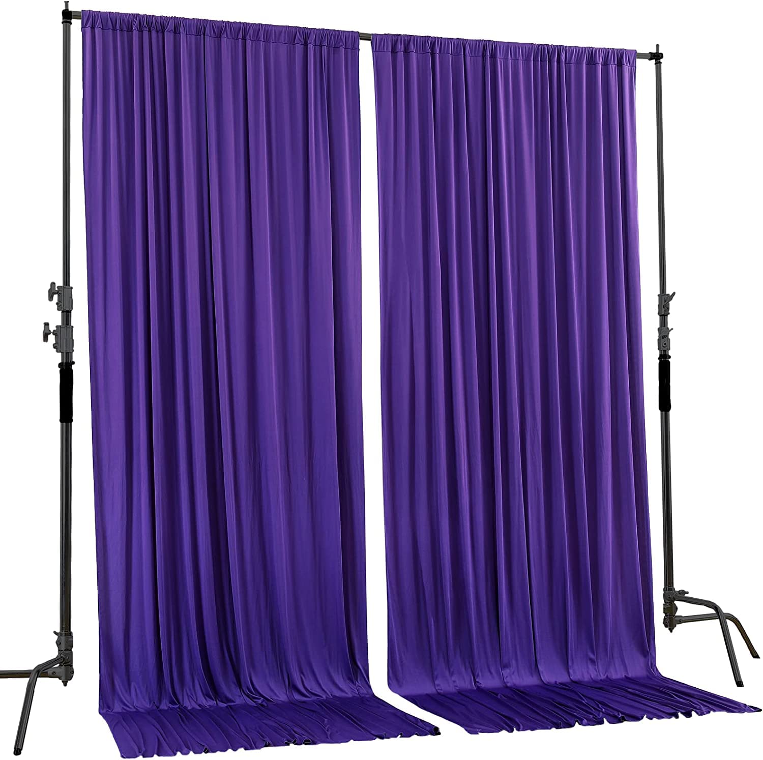 Purple Wrinkle Free Decoration Backdrop Curtain Drapes Purple Backdrop Panels Background for Photography Wedding Parties Birthday Anniversary Function | Set of 2 |-image-13